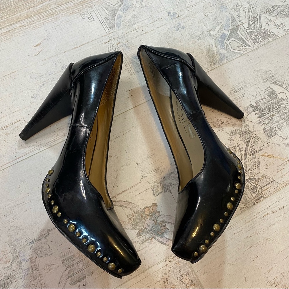 RACHEL Rachel Roy Black Patent Studded Heels